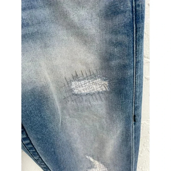 True Religion Mens Distressed Straight Cut Denim Jeans Light Blue Size 32 - Picture 14 of 16